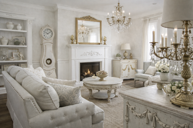 salotto in stile gustavian chic
