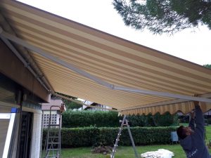 tenda a bracci a righe 6 x 3 metri